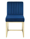 Modway Carriage Channel Tufted Sled Base Performance Velvet Dining Chair, Gold Navy