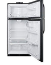 Summit Appliance BKRF21B 30" Wide 21 Cu.Ft. Break Room Refrigerator-Freezer in Black with NIST Calibrated Alarm/Thermometers, Reversible Doors, Adjustable Shelves, Adjustable Thermostat