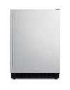 Summit AL54 ADA Height 24" Built-In Undercounter Refrigerator with Glass Shelves and Door Storage, Stainless Steel/Black