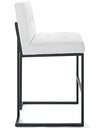 Modway Privy Black Stainless Steel Upholstered Fabric Bar Stool, White