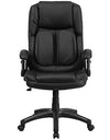 Flash Furniture Extreme Comfort High Back Black LeatherSoft Executive Swivel Ergonomic Office Chair with Flip-Up Arms