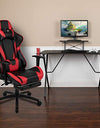 Flash Furniture Black Gaming Desk and Red/Black Footrest Reclining Gaming Chair Set with Cup Holder, Headphone Hook, & Monitor/Smartphone Stand