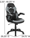 Flash Furniture Black Gaming Desk and Gray/Black Racing Chair Set with Cup Holder, Headphone Hook, and Monitor/Smartphone Stand