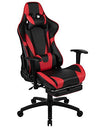 Flash Furniture Black Gaming Desk and Red/Black Footrest Reclining Gaming Chair Set with Cup Holder, Headphone Hook, & Monitor/Smartphone Stand