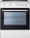Summit Appliance CLRE24WH 24" Wide Smoothtop Electric Range in Slide-in Style with Storage Drawer, Four Cooking Zones, Large Oven Window, White/Black Door and White Cabinet
