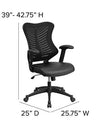 Flash Furniture High Back Designer Black Mesh Executive Swivel Ergonomic Office Chair with LeatherSoft Seat and Adjustable Arms