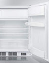 Summit Appliance BKRF661BIADA Built-in Undercounter ADA Compliant 24" Wide Break Room Refrigerator-Freezer in White with NIST Calibrated Thermomete and High/Low Temperature Alarm