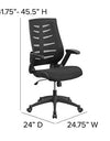 Flash Furniture High Back Designer Black Mesh Executive Swivel Ergonomic Office Chair with Height Adjustable Flip-Up Arms