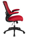 Flash Furniture Mid-Back Red Mesh Swivel Ergonomic Task Office Chair with Flip-Up Arms