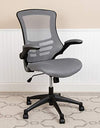 Flash Furniture Mid-Back Dark Gray Mesh Swivel Ergonomic Task Office Chair with Flip-Up Arms