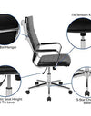 Flash Furniture High Back Black LeatherSoft Contemporary Ribbed Executive Swivel Office Chair
