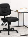 Flash Furniture Mid-Back Black LeatherSoft Multifunction Swivel Ergonomic Task Office Chair