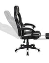 Flash Furniture Black Gaming Desk with Cup Holder/Headphone Hook/Monitor Stand & White Reclining Back/Arms Gaming Chair with Footrest