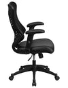 Flash Furniture High Back Designer Black Mesh Executive Swivel Ergonomic Office Chair with LeatherSoft Seat and Adjustable Arms