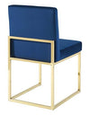 Modway Carriage Channel Tufted Sled Base Performance Velvet Dining Chair, Gold Navy