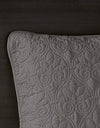 Madison Park Quebec Reversible Quilt Set Damask Design, Double Sided Stitching All Season, Lightweight Bedspread Bedding Set, Matching Sham, Dark Grey, Full(96"x110") 3 Piece