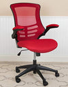 Flash Furniture Mid-Back Red Mesh Swivel Ergonomic Task Office Chair with Flip-Up Arms