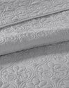 Madison Park Quebec Reversible Quilt Set Damask Design, Double Sided Stitching All Season, Lightweight Bedspread Bedding Set, Matching Sham, Grey, King(120"x118") 3 Piece