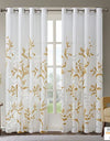 Madison Park Cecily Semi Sheer SINGLE Panel Window Curtain Burnout Botanical Print Easy To Hang, Fits up to 1.25" Diameter Rod, 50x84", Yellow