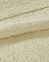 Madison Park Quebec Reversible Quilt Set Damask Design, Double Sided Stitching All Season, Lightweight Bedspread Bedding Set, Matching Sham, Yellow, Queen(102"x118") 3 Piece