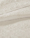 Madison Park Quebec Reversible Quilt Set Damask Design, Double Sided Stitching All Season, Lightweight Bedspread Bedding Set, Matching Sham, Cream, Full(96"x110") 3 Piece