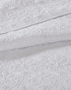 Madison Park Quebec Reversible Quilt Set Damask Design, Double Sided Stitching All Season, Lightweight Bedspread Bedding Set, Matching Sham, White, Twin(81"x110") 2 Piece
