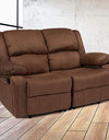 Flash Furniture Harmony Series Chocolate Brown Microfiber Loveseat with Two Built-In Recliners