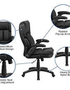 Flash Furniture Extreme Comfort High Back Black LeatherSoft Executive Swivel Ergonomic Office Chair with Flip-Up Arms