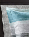 Madison Park Essentials Saben Bed in a Bag Comforter, Vibrant Color Design All Season Down Alternative Cover with Complete Cotton Sheet Set, Full(78"x86"), Stripe Aqua 9 Piece