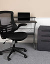 Flash Furniture Work From Home Kit - Black Computer Desk, Ergonomic Mesh Office Chair and Locking Mobile Filing Cabinet with Inset Handles