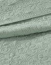 Madison Park Quebec Reversible Quilt Set Damask Design, Double Sided Stitching All Season, Lightweight Bedspread Bedding Set, Matching Sham, Seafoam, Full(96"x110") 3 Piece