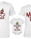 Daddy Mommy and Baby Matching Christmas Elf Family T-Shirt and Bodysuit Set