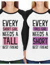 Tall Short Friend Sister Matching Baseball Jerseys Teen Girl Gifts