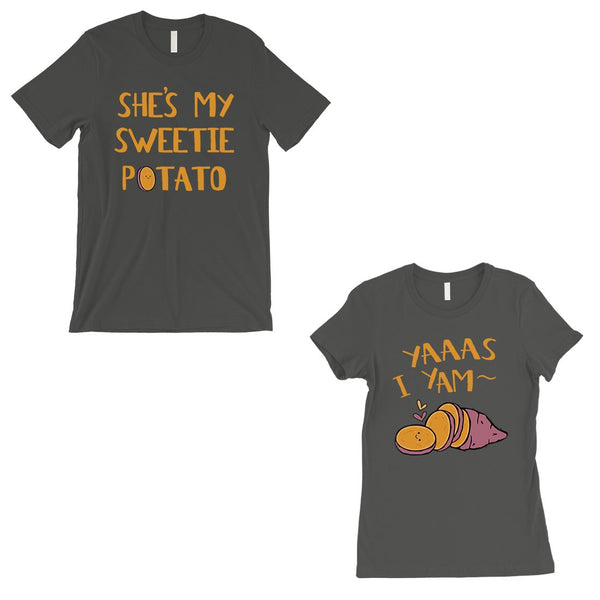 Sweet Potato Yam Matching Couple Gift Shirts Cool Grey For Newlywed