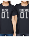 Best01 Friends01 BFF Matching Navy T-Shirts