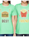Hamburger And Fries BFF Matching Shirts Womens Mint Crewneck Tshirt