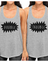 Double Trouble BFF Matching Grey Tank Tops
