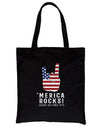 Merica Rocks Canvas Shoulder Bag Cute 4th of July Gift Canvas Tote