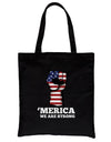 Merica We Strong Heavy Cotton Canvas Tote Bag Cute 4th of July Gift
