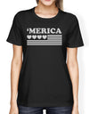 Heart American Flag Womens Cute Graphic Shirt For Independence Day
