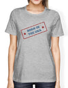 Born In The USA American Flag Shirt Womens Gray Graphic Tee Shirt