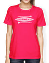 Islander Womens Hot Pink Paddle Board Graphic Tee Shirt Round Neck