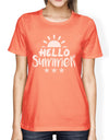 Hello Summer Sun Womens Peach Shirt