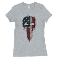 Vintage American Skull Womens 4th of July Outfit Cute Gifts T-Shirt