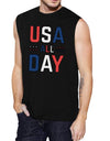 USA All Day Mens Black Sleeveless Muscle Tee Unique Workout Tanks
