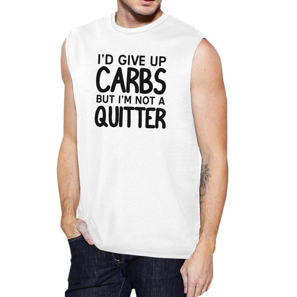 Carbs Quitter Mens Cotton Gym Tank Top Muscle Shirt Graphic Tanks