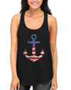 Red White Blue Anchor RacerBack Tank Top for Fourth of July Collection