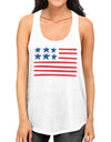 USA Flag Women White Graphic Sleeveless Tee For Independence Day