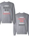 Beauty And Beast Needs Each Others Couple Tops Matching Sweatshirts