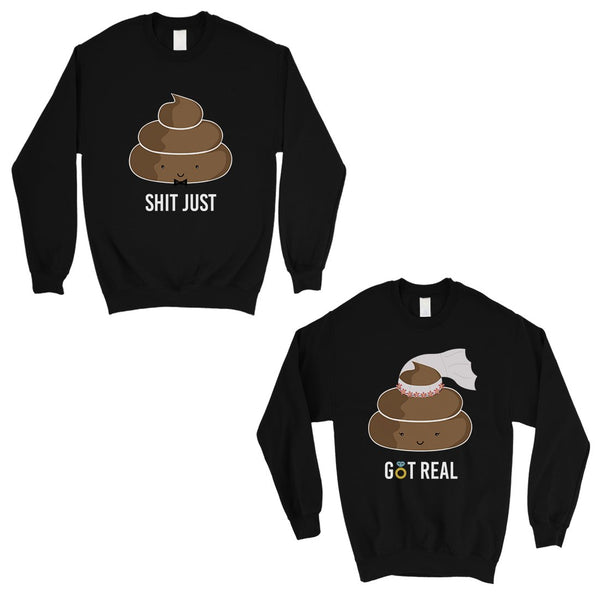 Poop Shit Got Real Matching Sweatshirt Pullover Unique Couples Gift